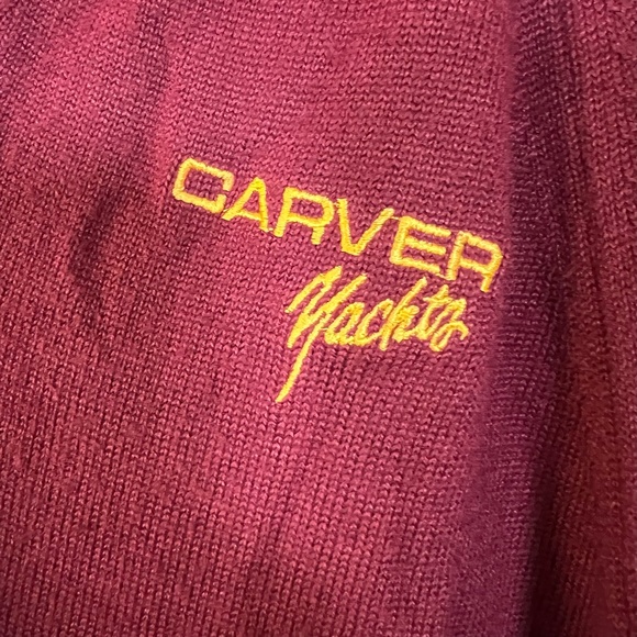 Zephshire Carver Yachts Embroidery Vintage USA Made Burgundy Sweater Men's L - Picture 3 of 4